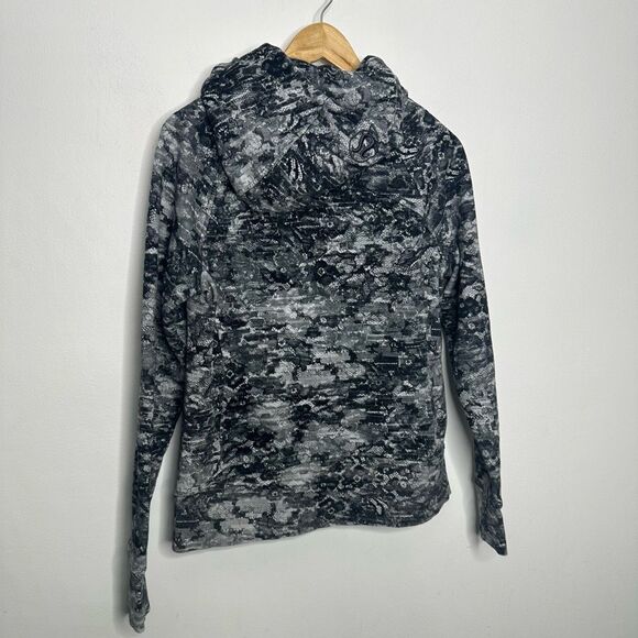 Lululemon Scuba Hoodie womens 10 Light Cotton Fleece Masked Lace Starlight Black - Picture 4 of 5
